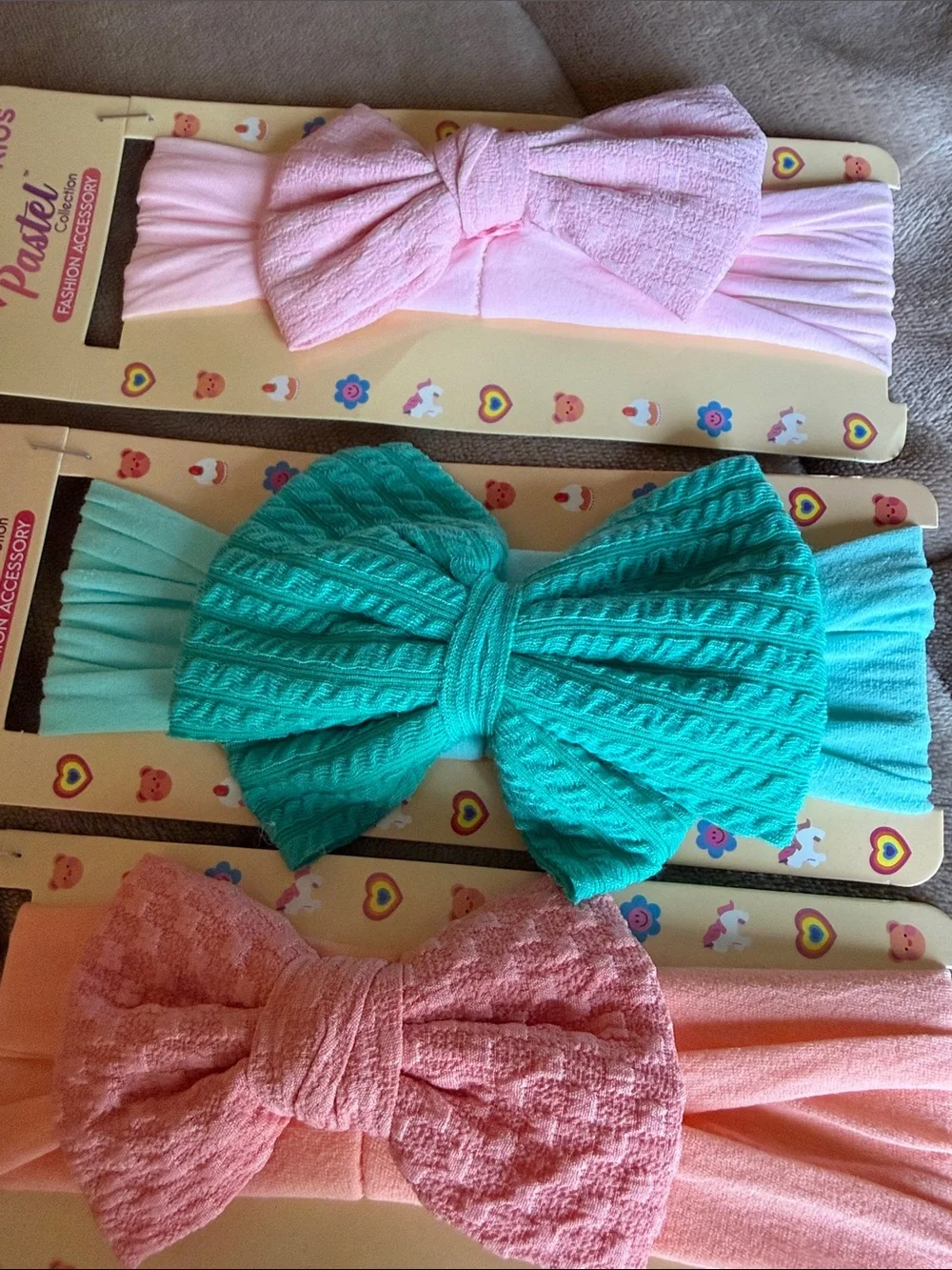 Pastels Kids Bow Headband - Pink, Coral, Teal, Hot Pink, Light Blue